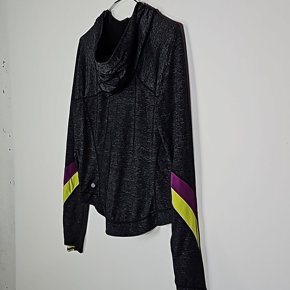 LULULEMON size 12 dark gray hooded zip up jacket - Picture 5 of 7